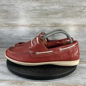 Born Men’s Henni Red Leather Boat shoes Size 9.5